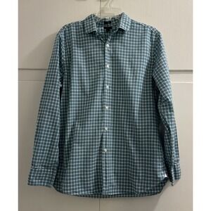 J.Crew Ludlow LS Button Up Shirt Mens Large Green Plaid 120's 2 Ply